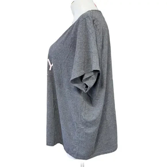 Fleurish Womens T Shirt Top Think Happy Thoughts Graphic Print Short Sleeve 4X - Picture 5 of 6